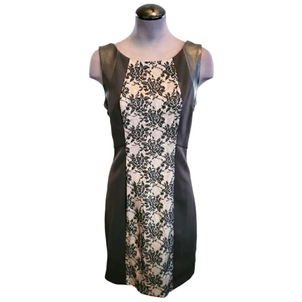 NWT GUESS "AVERY" BLACK AND NUDE SLEEVELESS DRESS SZ. 10
